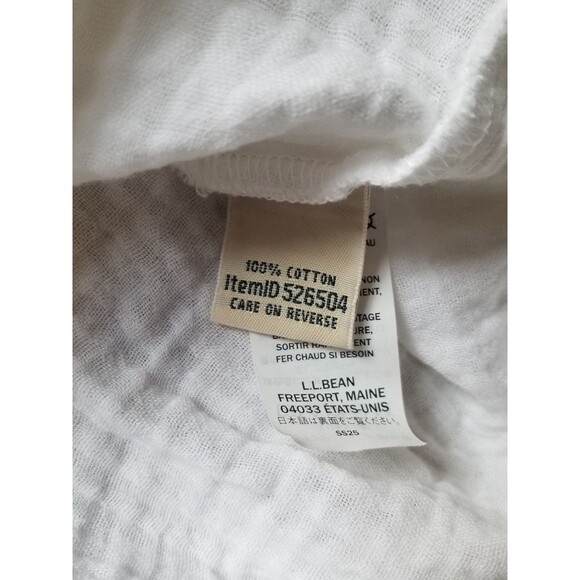 L.L. Bean Cloud Gauze Short Sleeve Dress White L - Picture 4 of 6